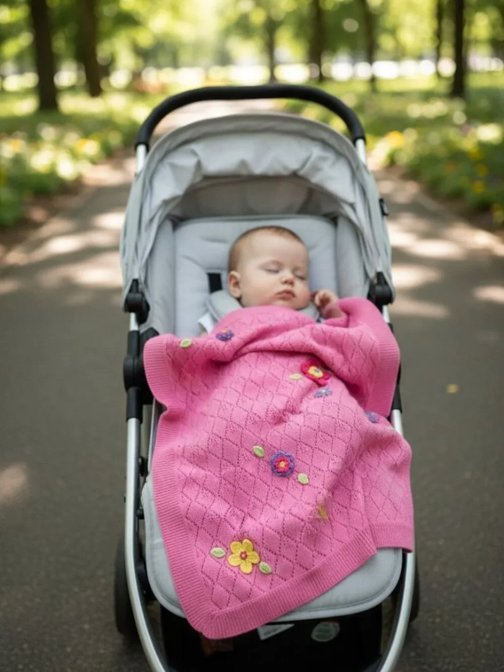 Cotton Baby Girl Stroller Blanket